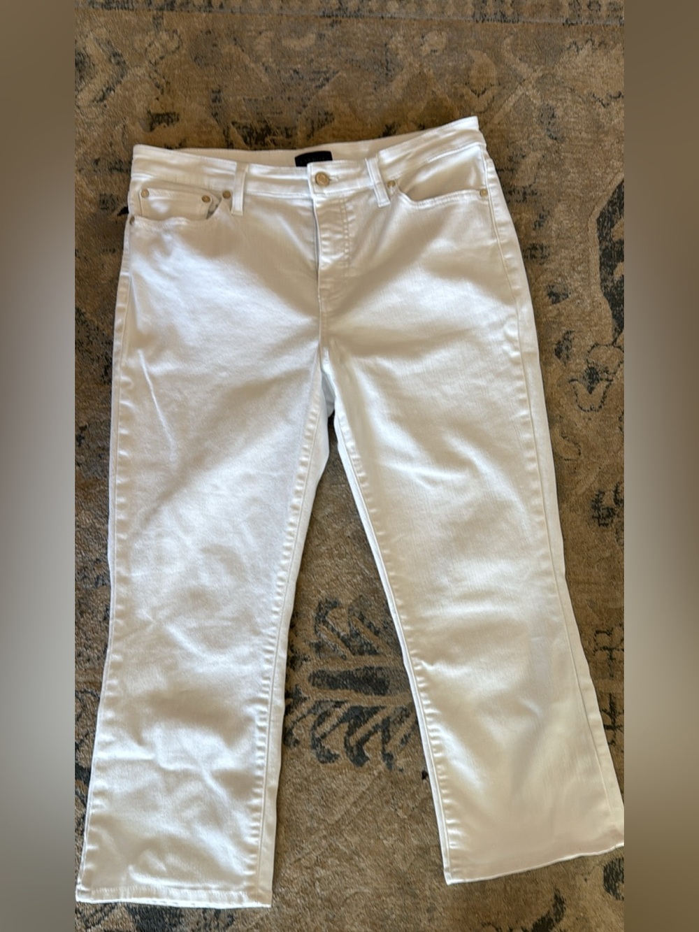 Talbots 10petite White crop flare Jeans